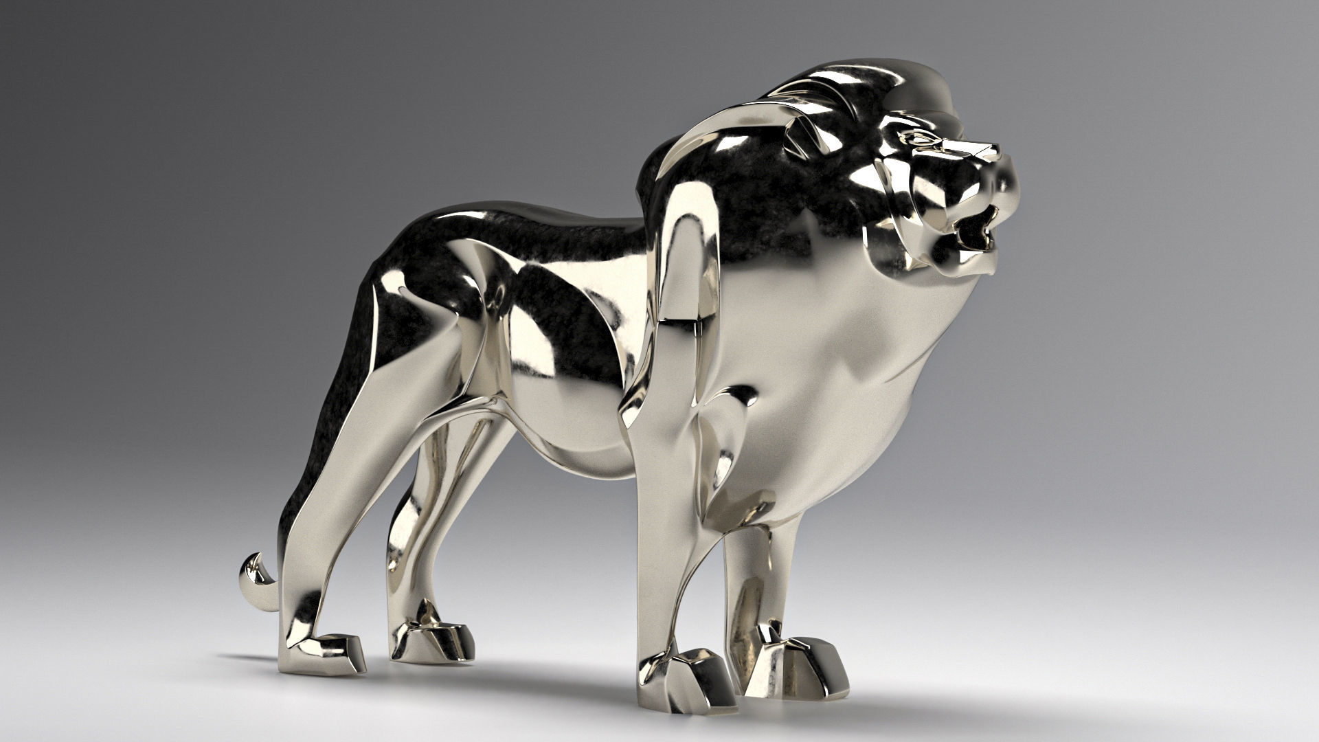 Lion sculpture 3D model_1