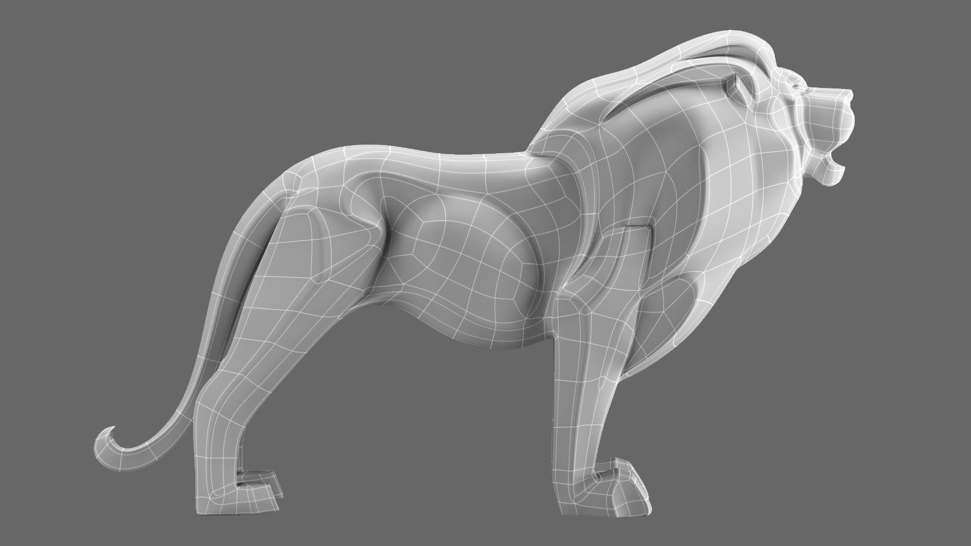 Lion sculpture 3D model_5
