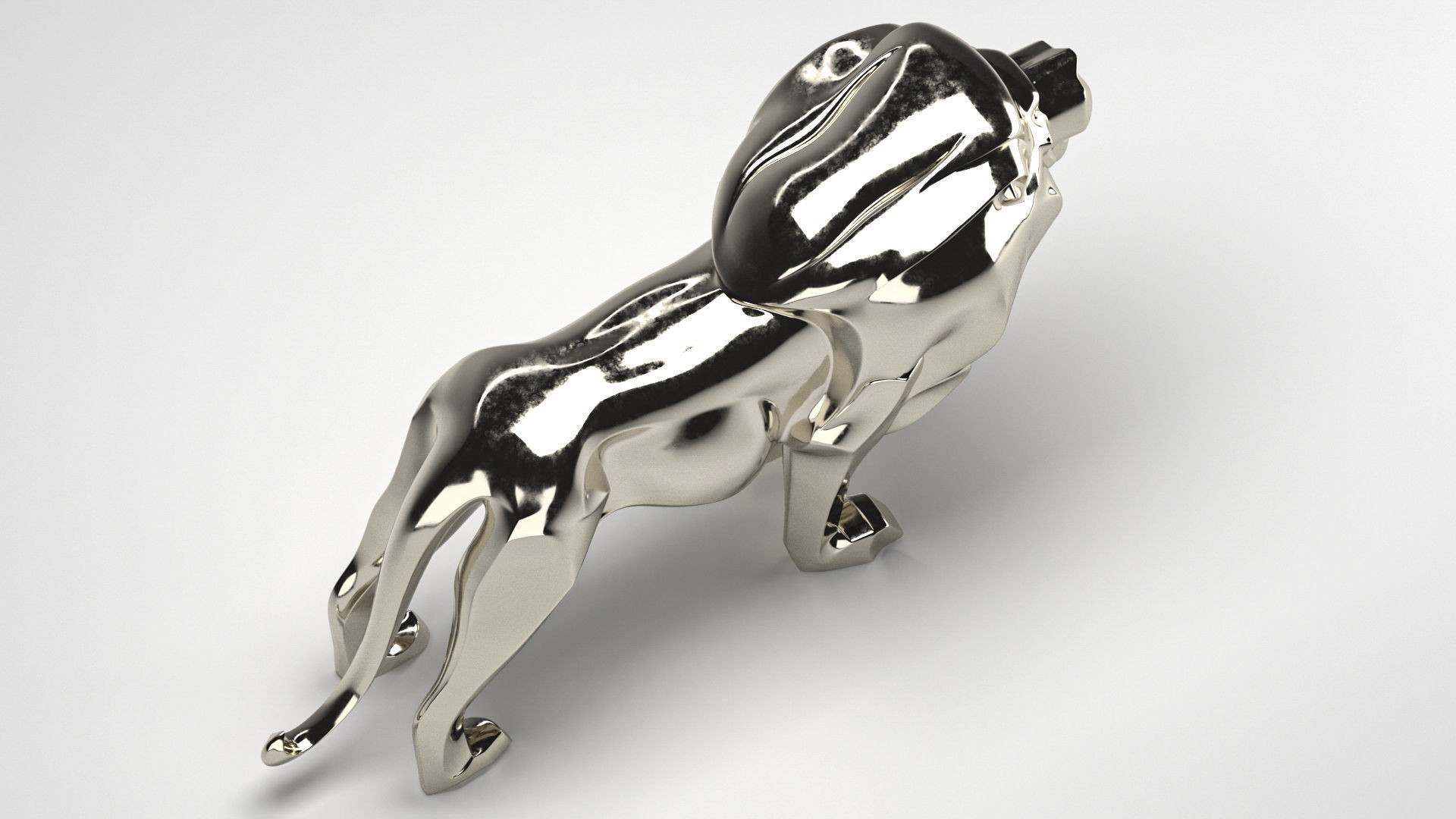 Lion sculpture 3D model_4