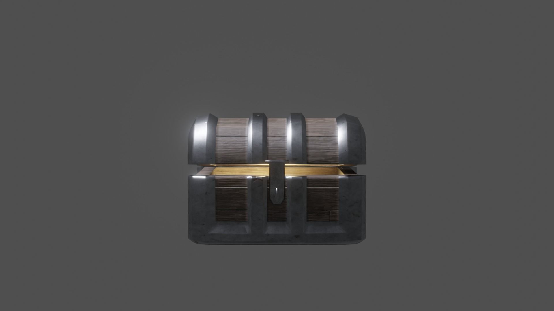 Baule di legno  -   Wooden trunk Low-Poly Low-poly 3D model_1