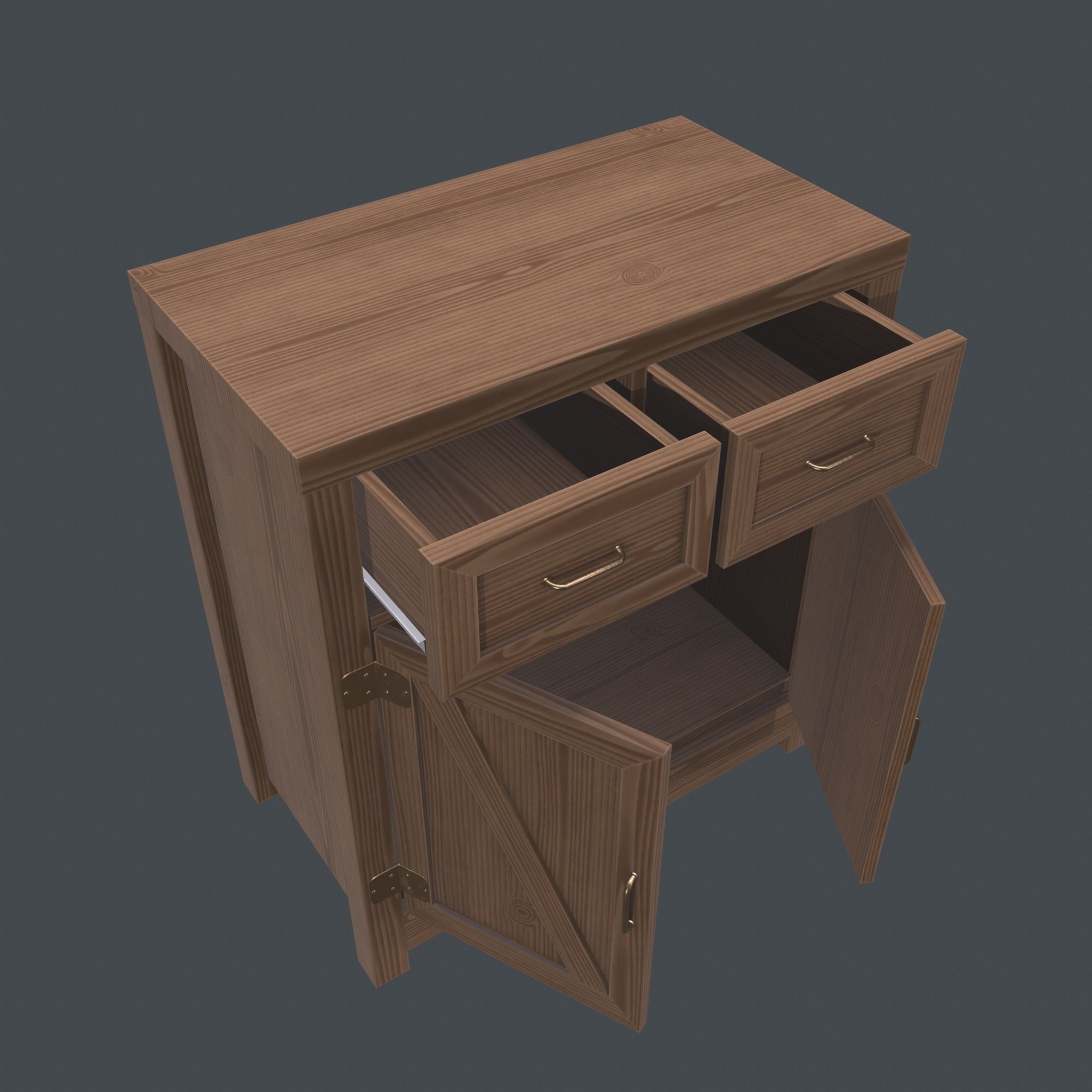 Chest of drawers - 1 3D model_12