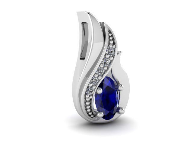 Pendant Sapphire 3D print model_2