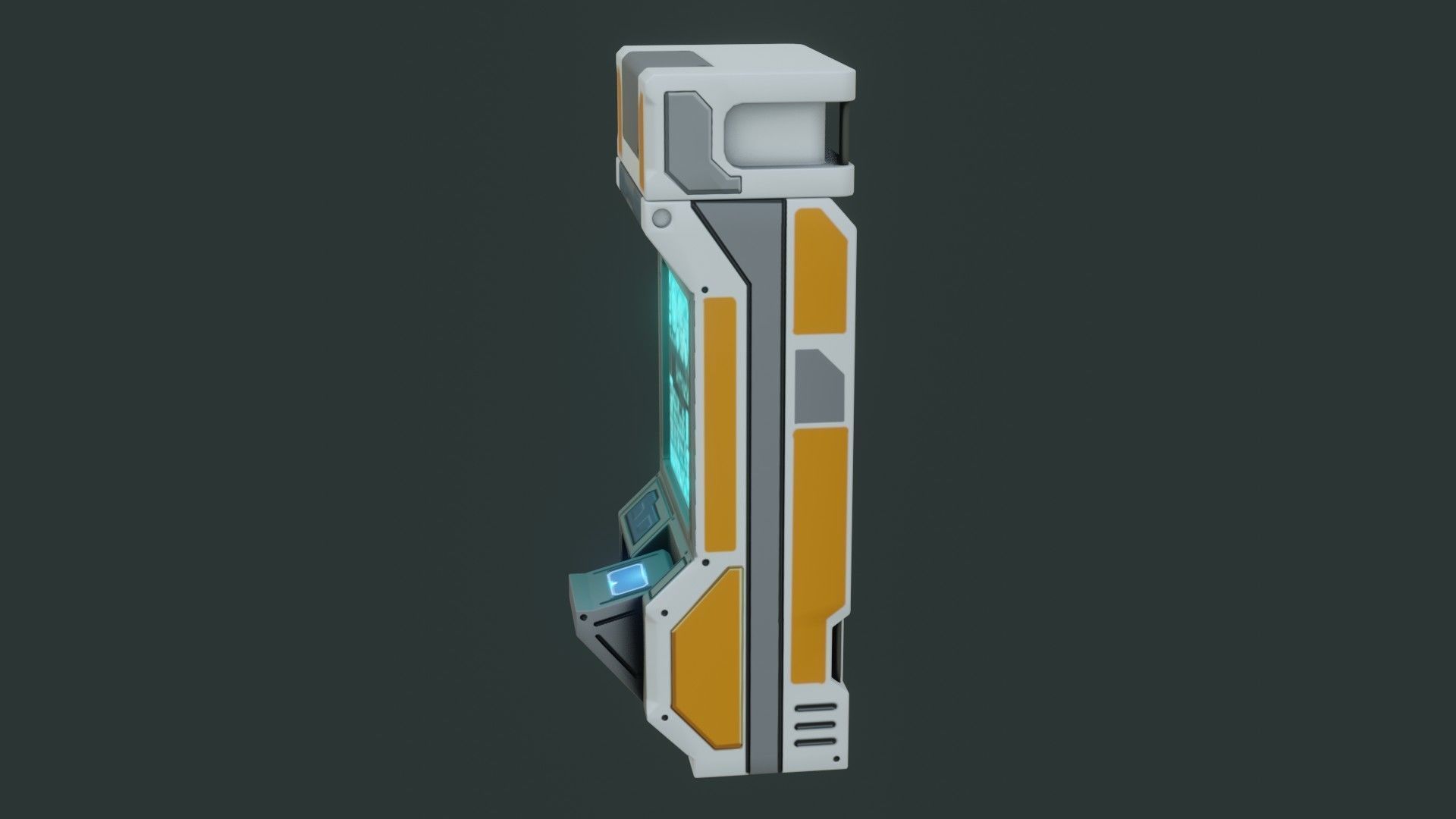 Sci-Fi Computer - Game Ready - PBR Low-poly 3D model_2