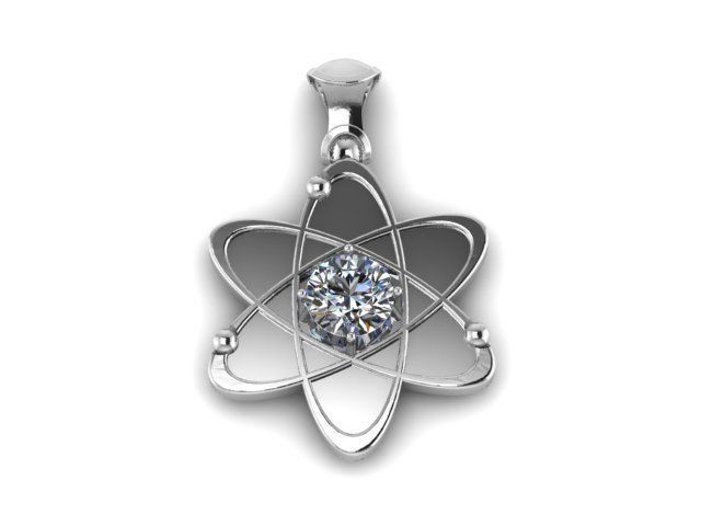 Pendant Atom Sapphire 3D print model_2
