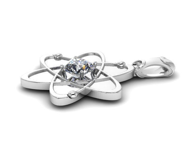 Pendant Atom Sapphire 3D print model_1