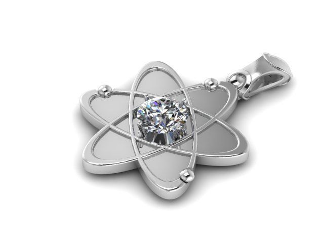 Pendant Atom Sapphire 3D print model_3