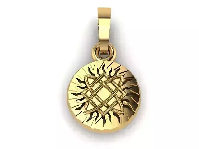 Pendant celtic sun gold 3D print model