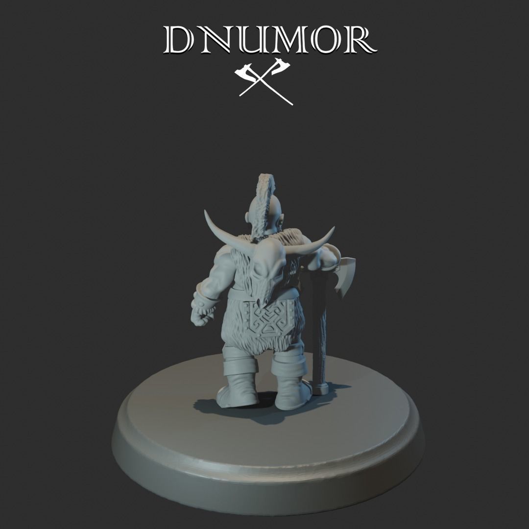Bodun - Dwarf Barbarian Hero 3D Printable Free 3D print model_1