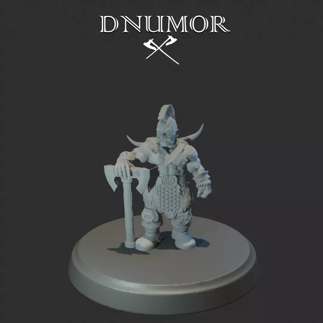Bodun - Dwarf Barbarian Hero 3D Printable Free 3D print model_0
