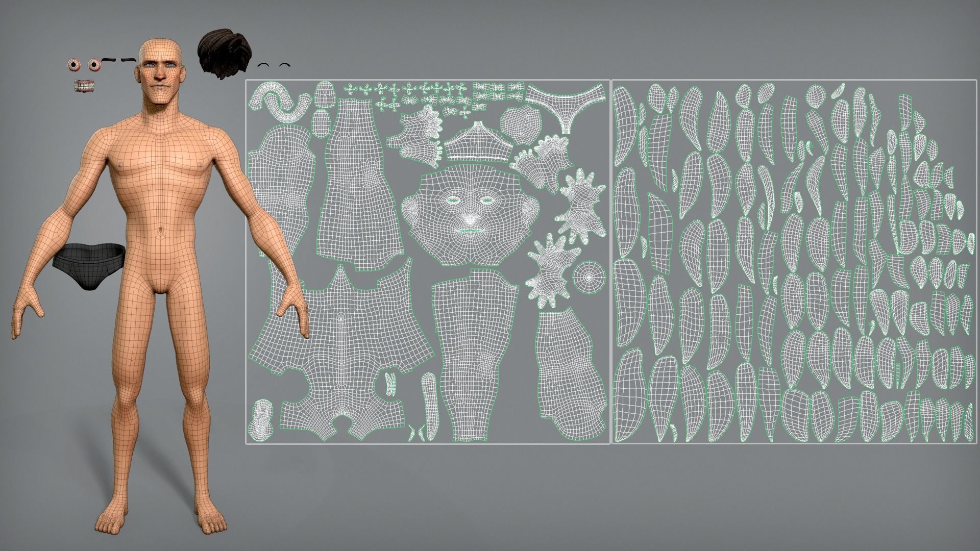 Cartoon male character Scott base mesh Low-poly 3D model_8