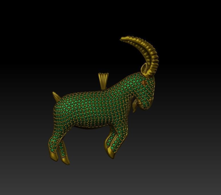 Goat Pendant 3D model_8