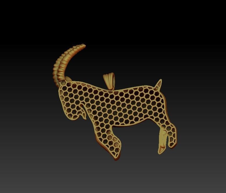 Goat Pendant 3D model_3