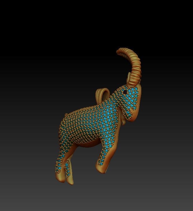 Goat Pendant 3D model_1
