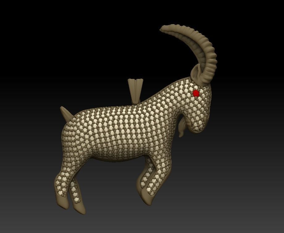 Goat Pendant 3D model_6