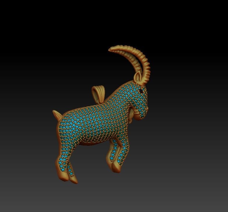 Goat Pendant 3D model_2