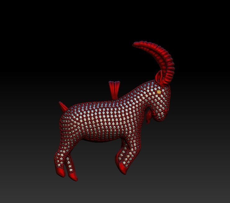 Goat Pendant 3D model_7