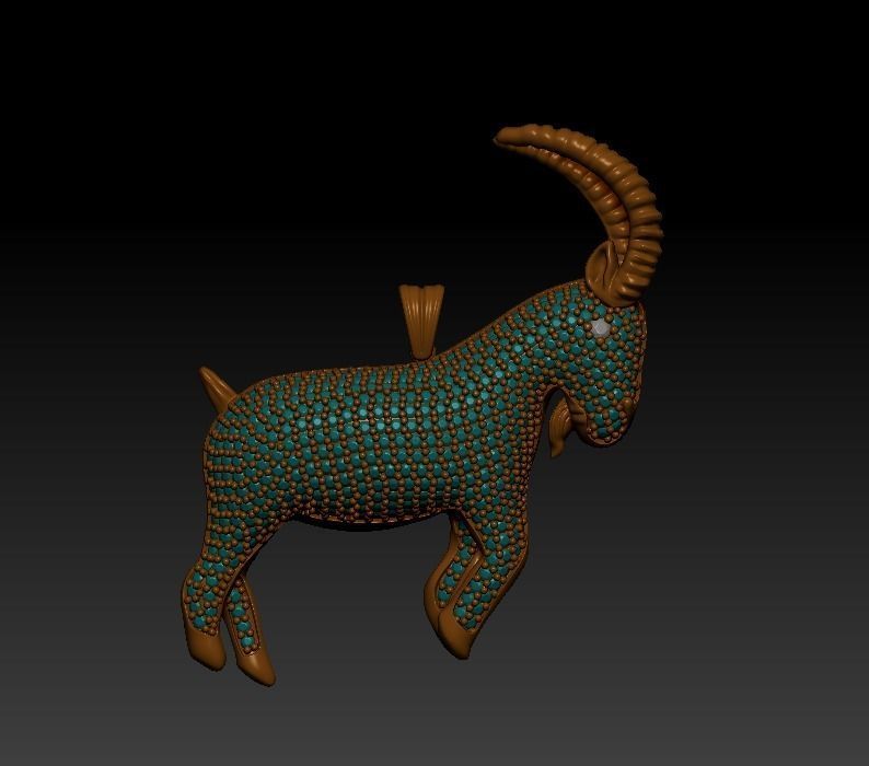 Goat Pendant 3D model_5