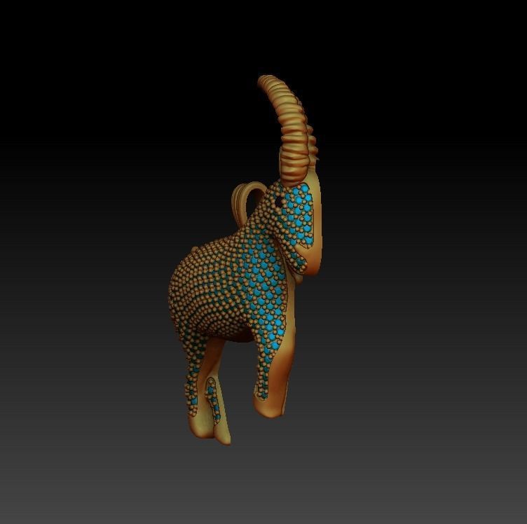 Goat Pendant 3D model_4