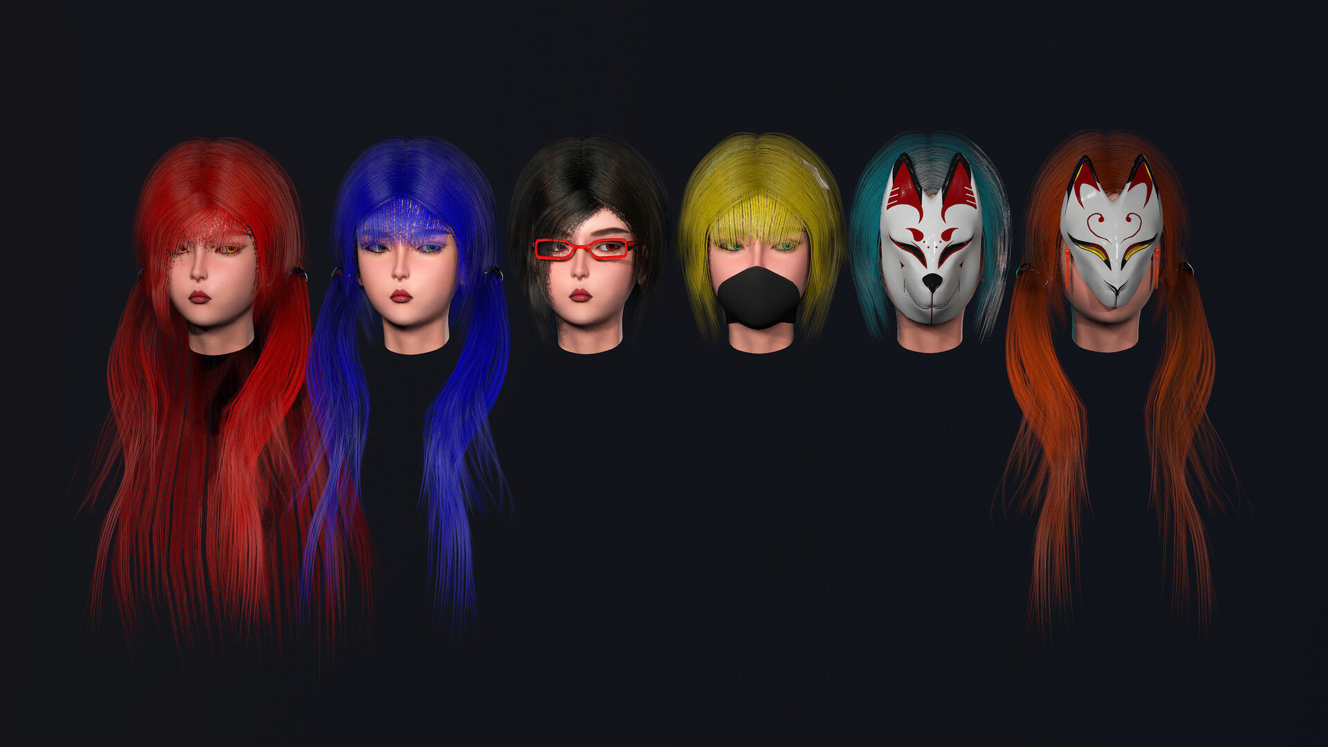 Katana Girl Low-poly 3D model_15