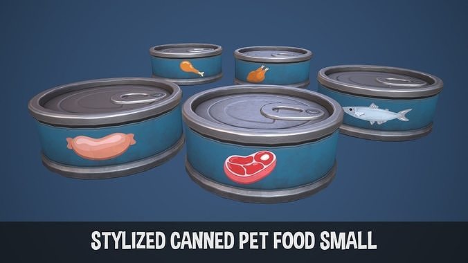 Stylized Canned Pet Food Small Low-poly 3D model