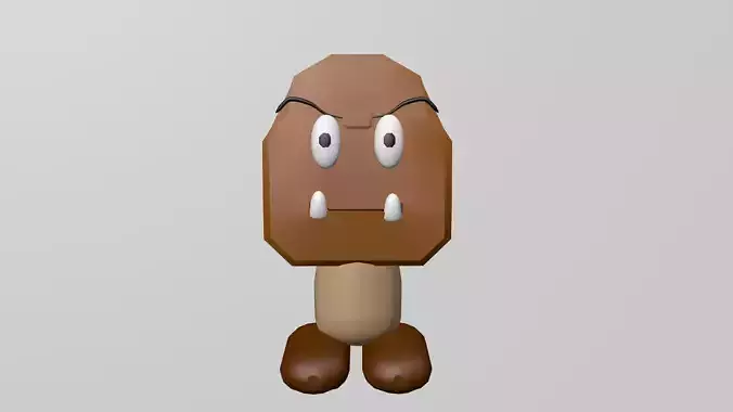 Low Poly Goomba mushroom