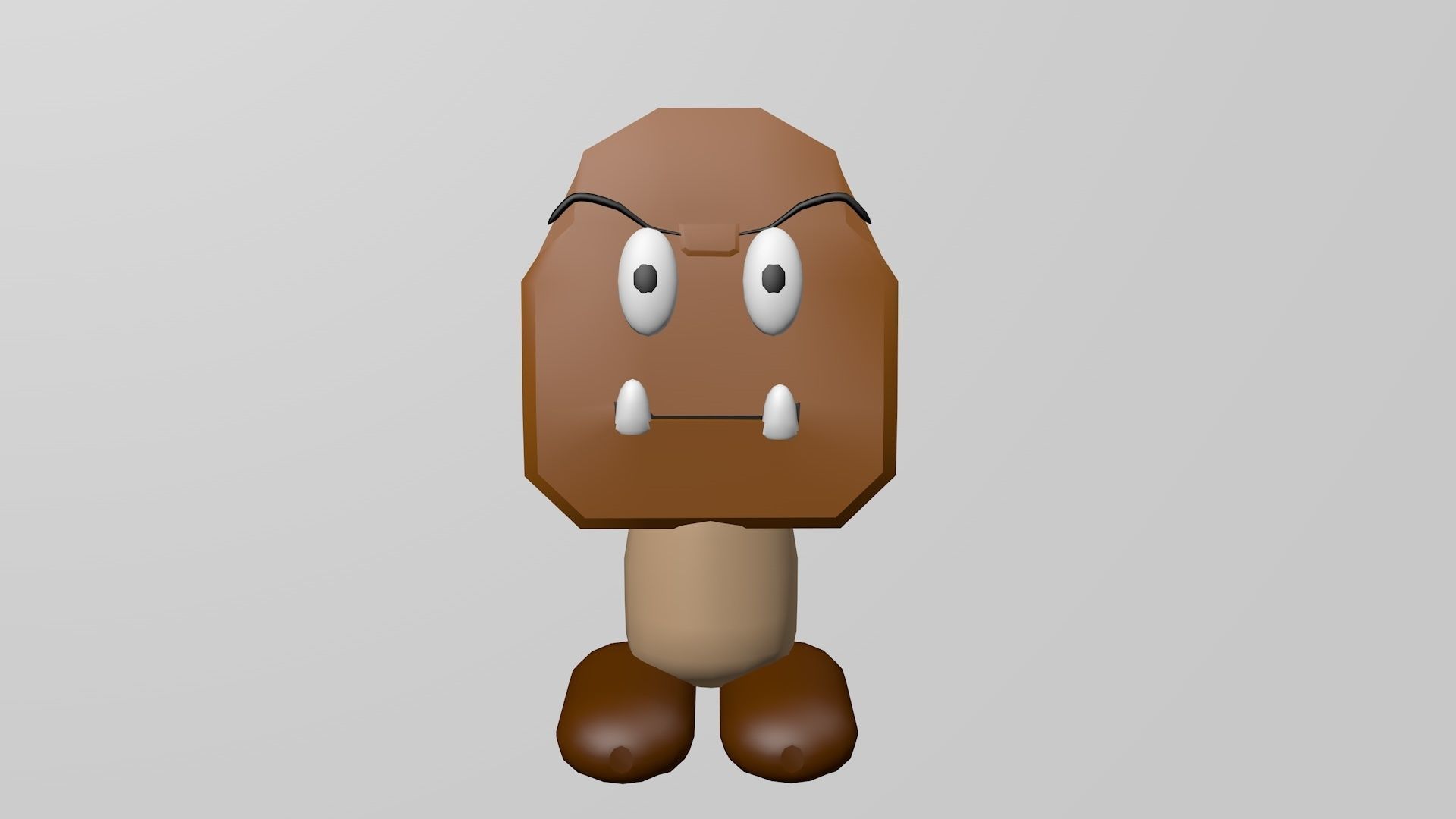 Low Poly Goomba mushroom 3D model CGTrader