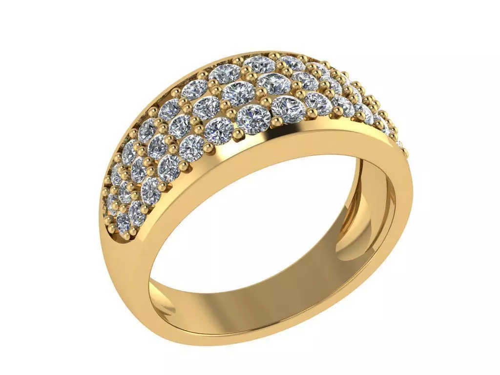 Ring464 gold ring with diamonds 3D print model_0