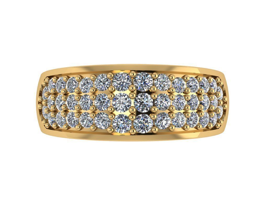 Ring464 gold ring with diamonds 3D print model_1