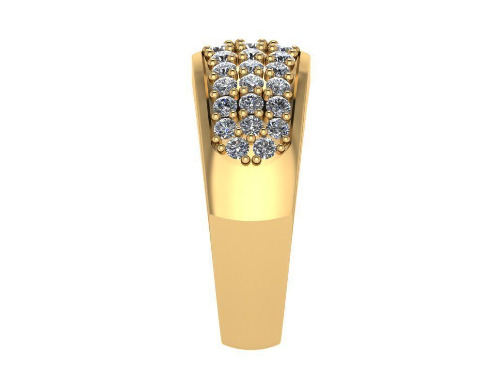 Ring464 gold ring with diamonds 3D print model_3