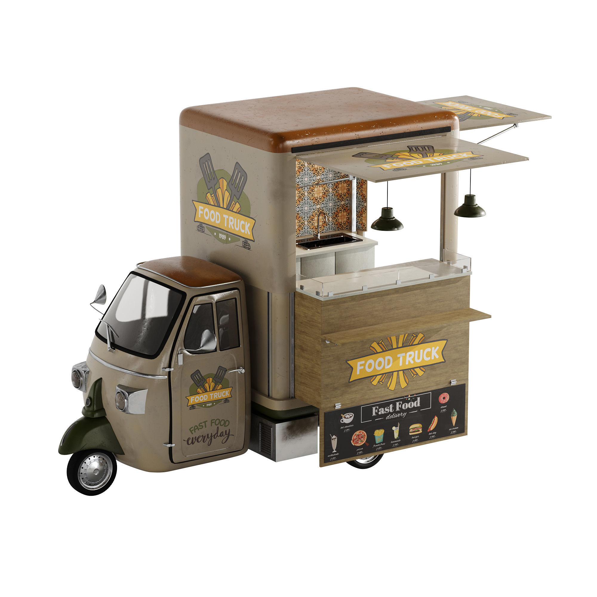 Foodtruck green PA 3D model_15