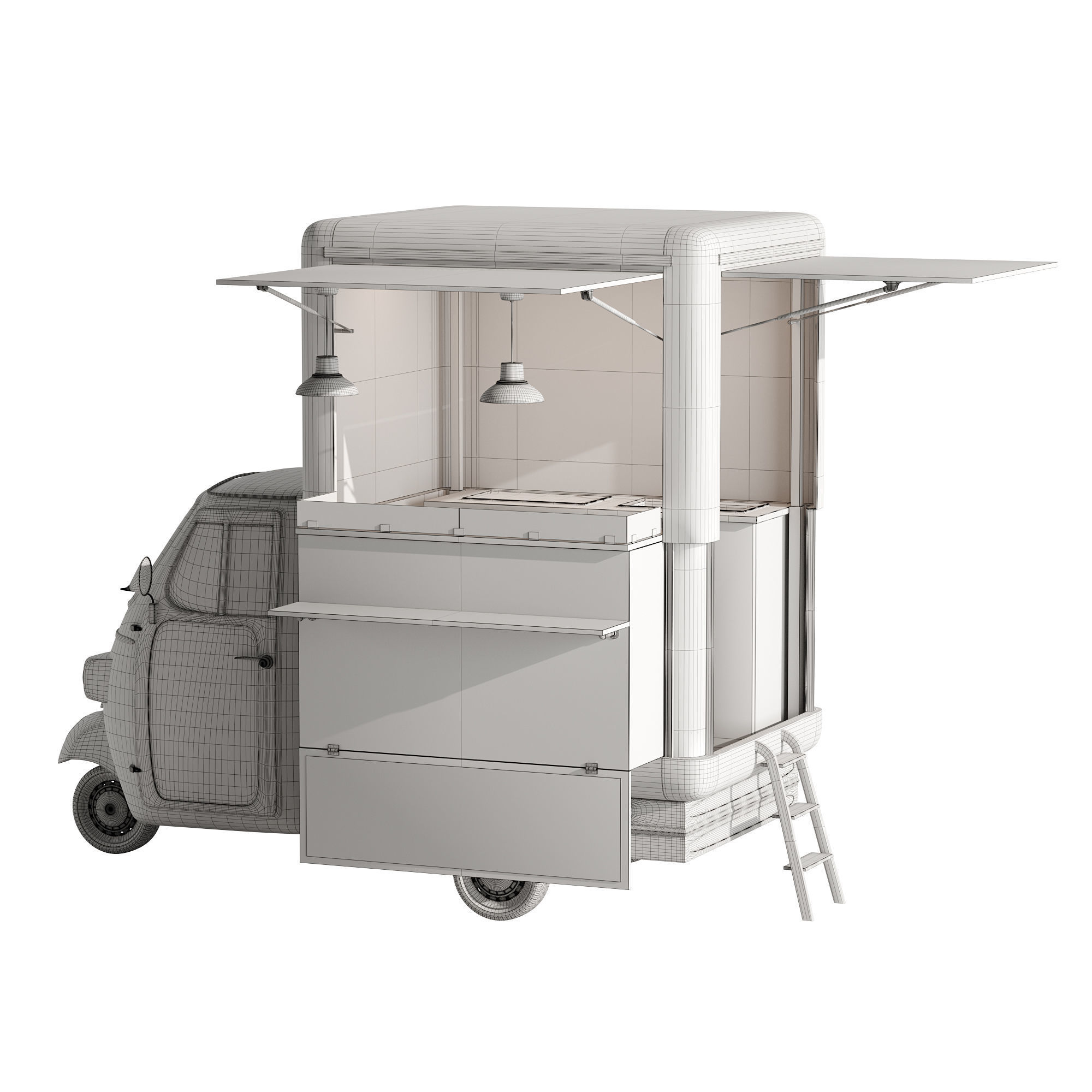 Foodtruck green PA 3D model_5