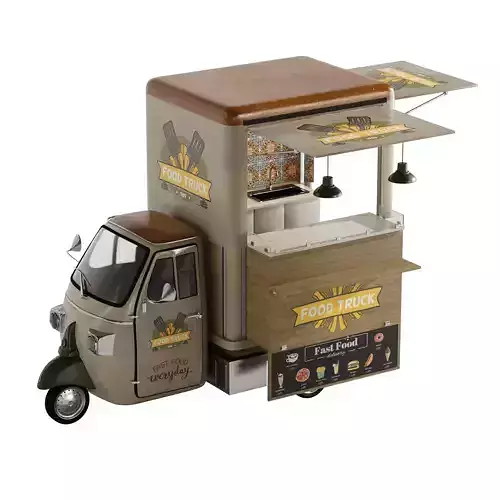Foodtruck green PA 3D model