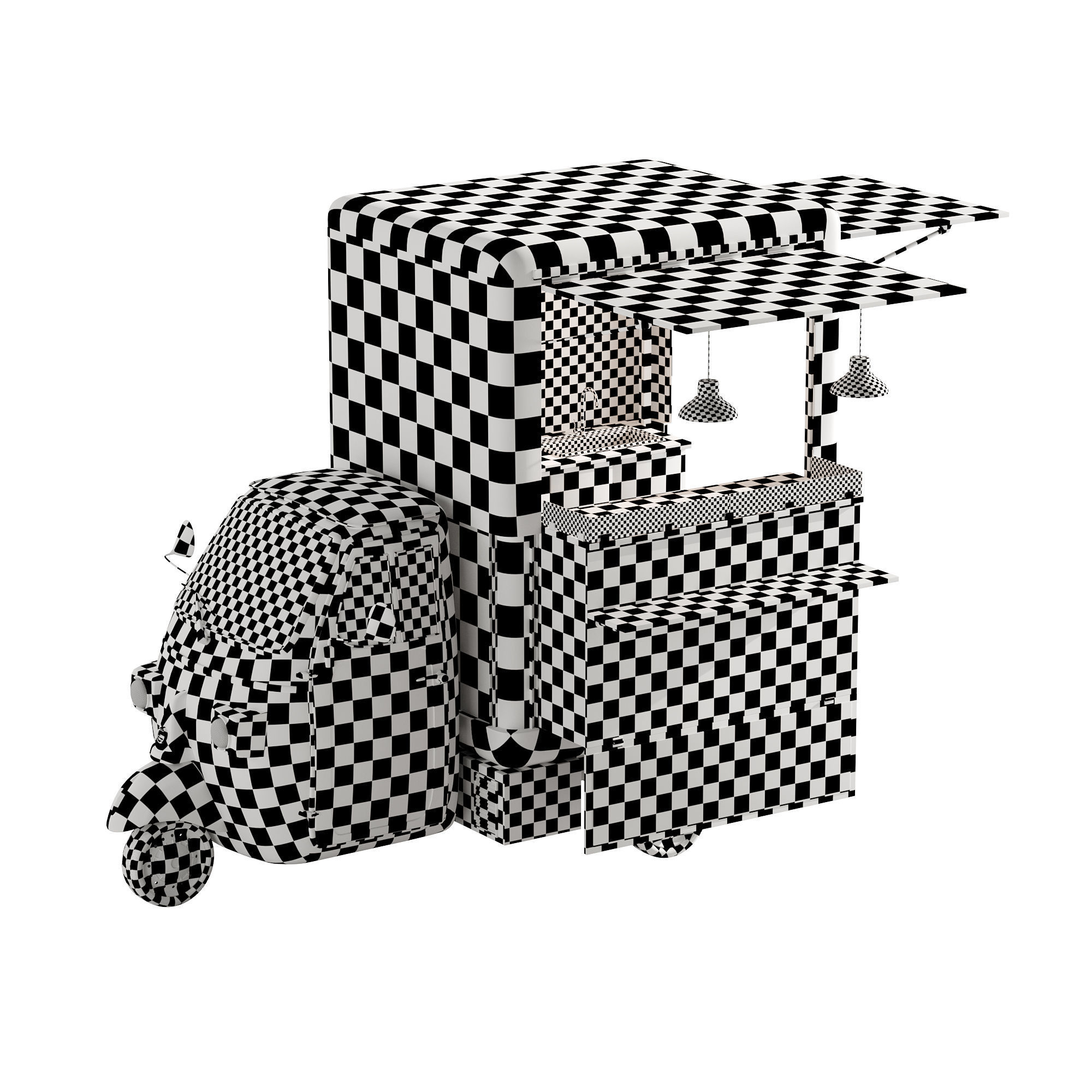 Foodtruck green PA 3D model_6