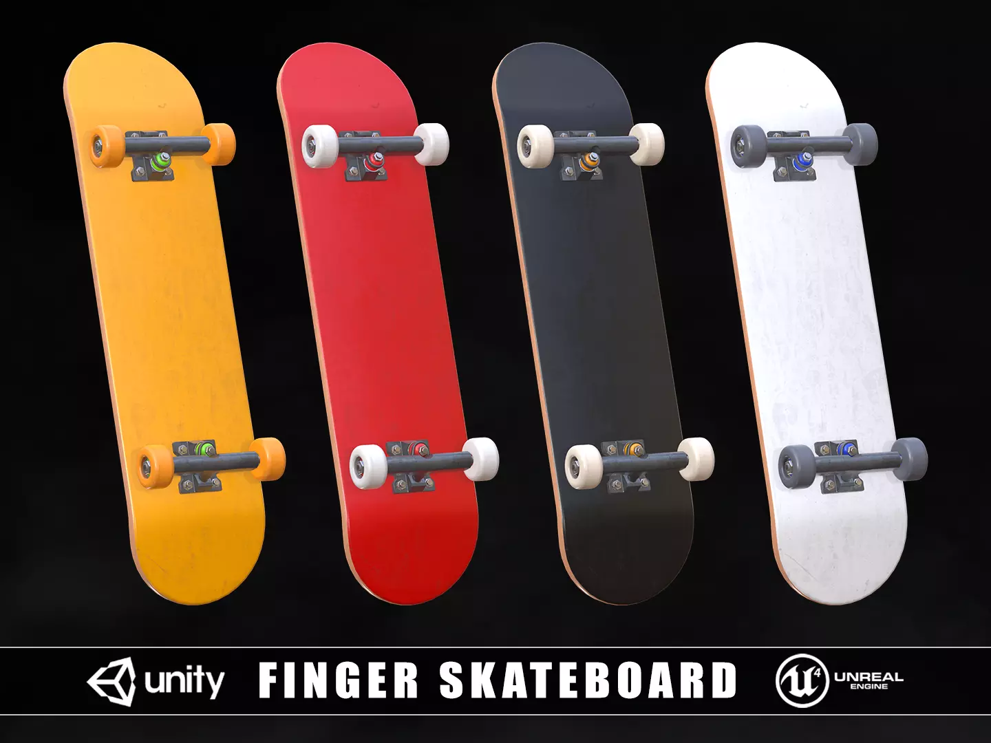 Finger Skateboard Low-poly 3D model_0