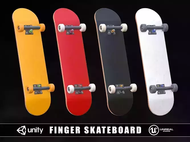 Finger Skateboard Low-poly 3D model