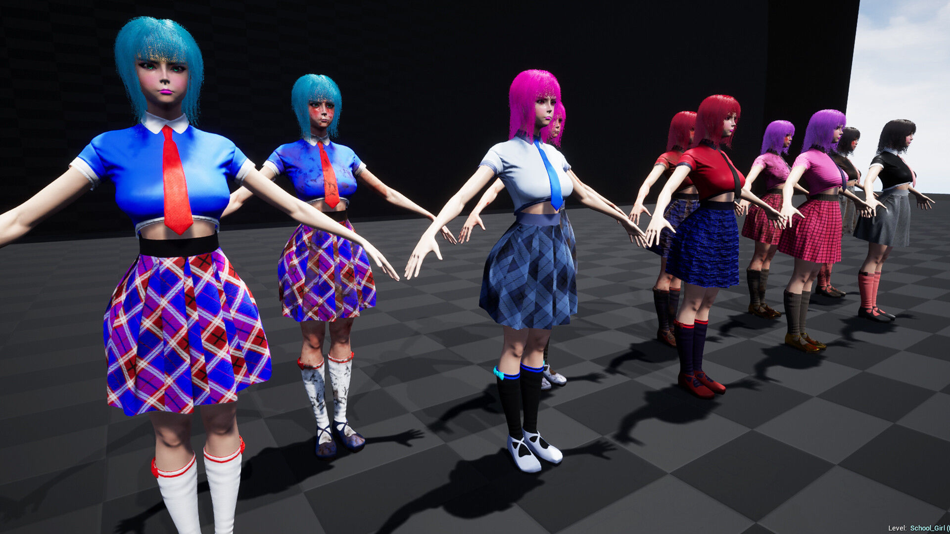 Shcool Girl Low-poly 3D model_21