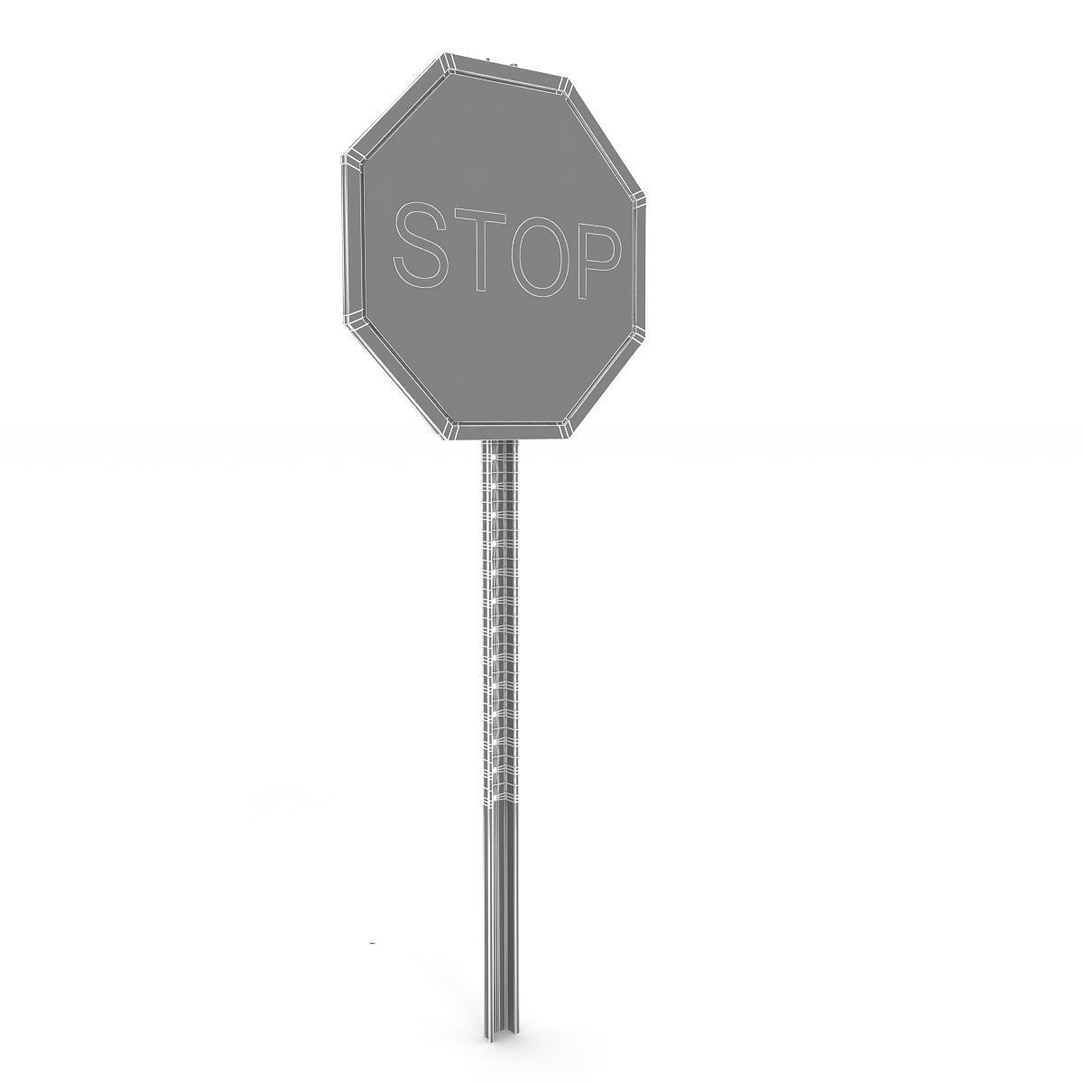 Stop Sign 3D model_6