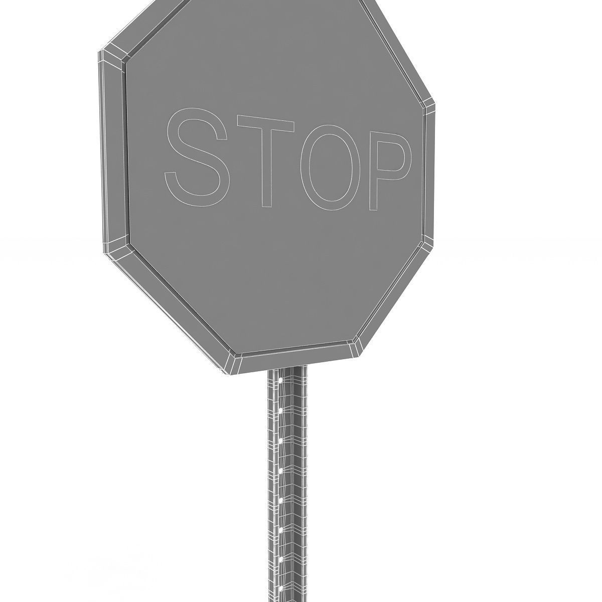 Stop Sign 3D model_5