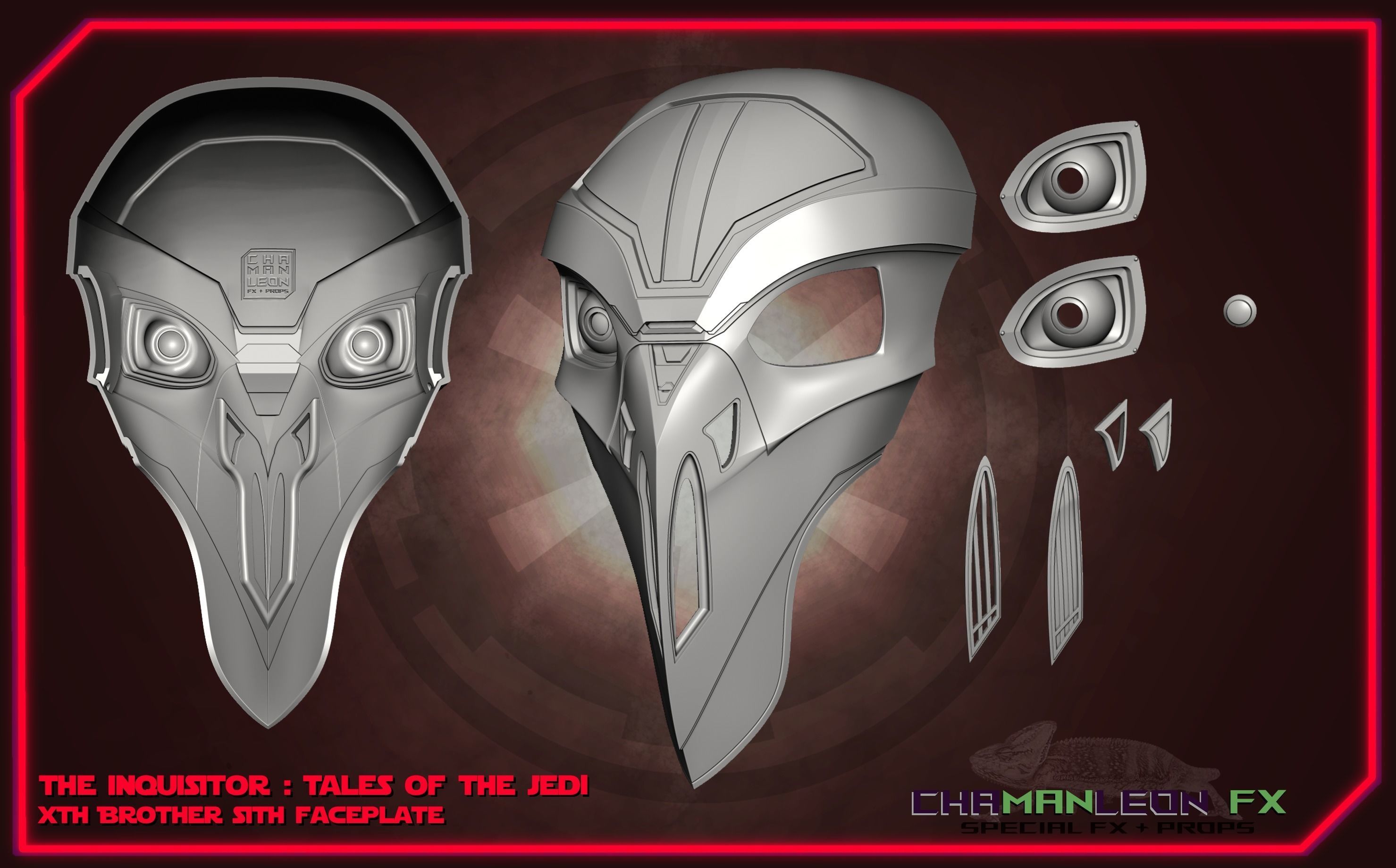 Xth Brother Mask of Inquisitor from Tales of the Jedi 3D print model_14