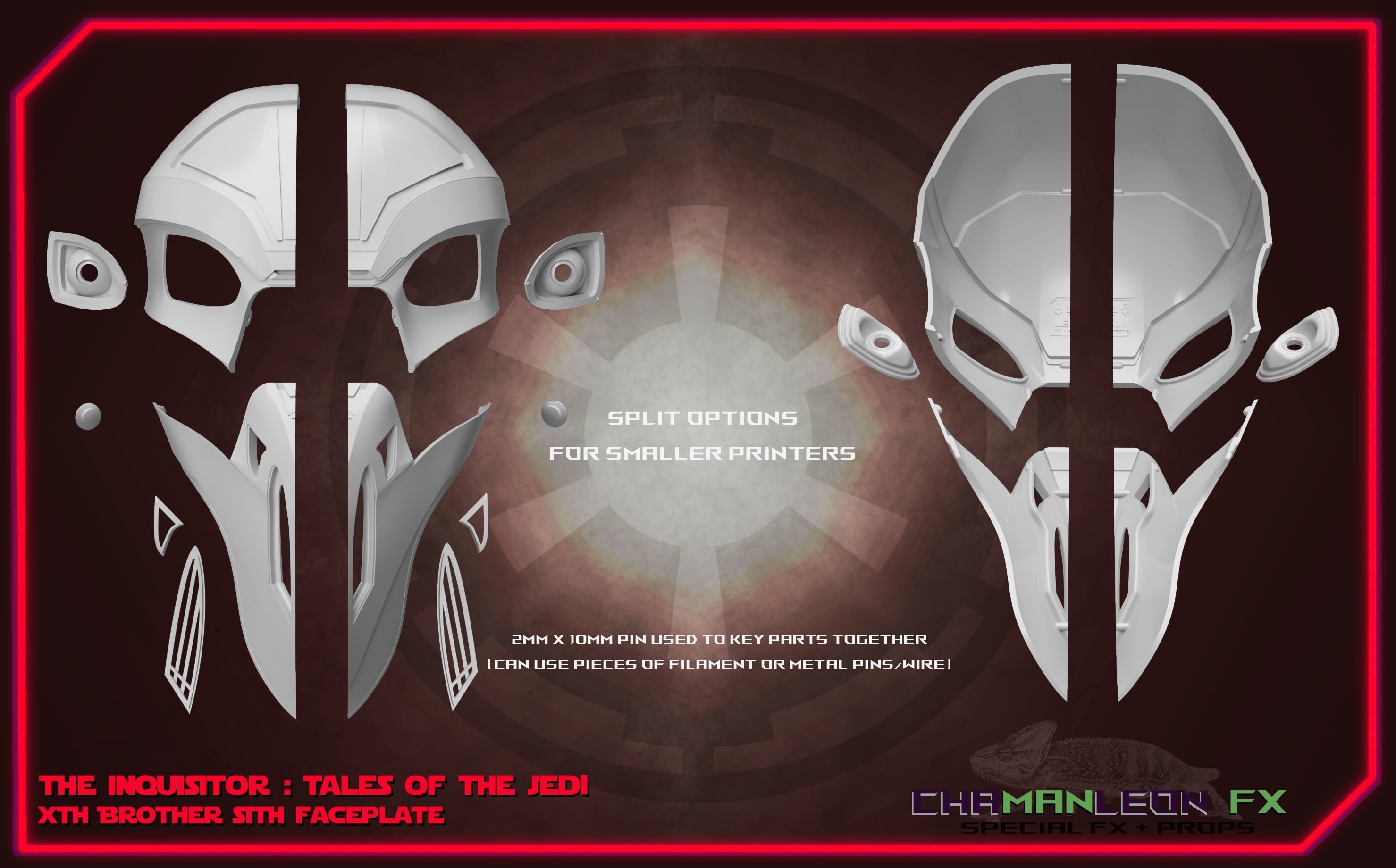 Xth Brother Mask of Inquisitor from Tales of the Jedi 3D print model_17