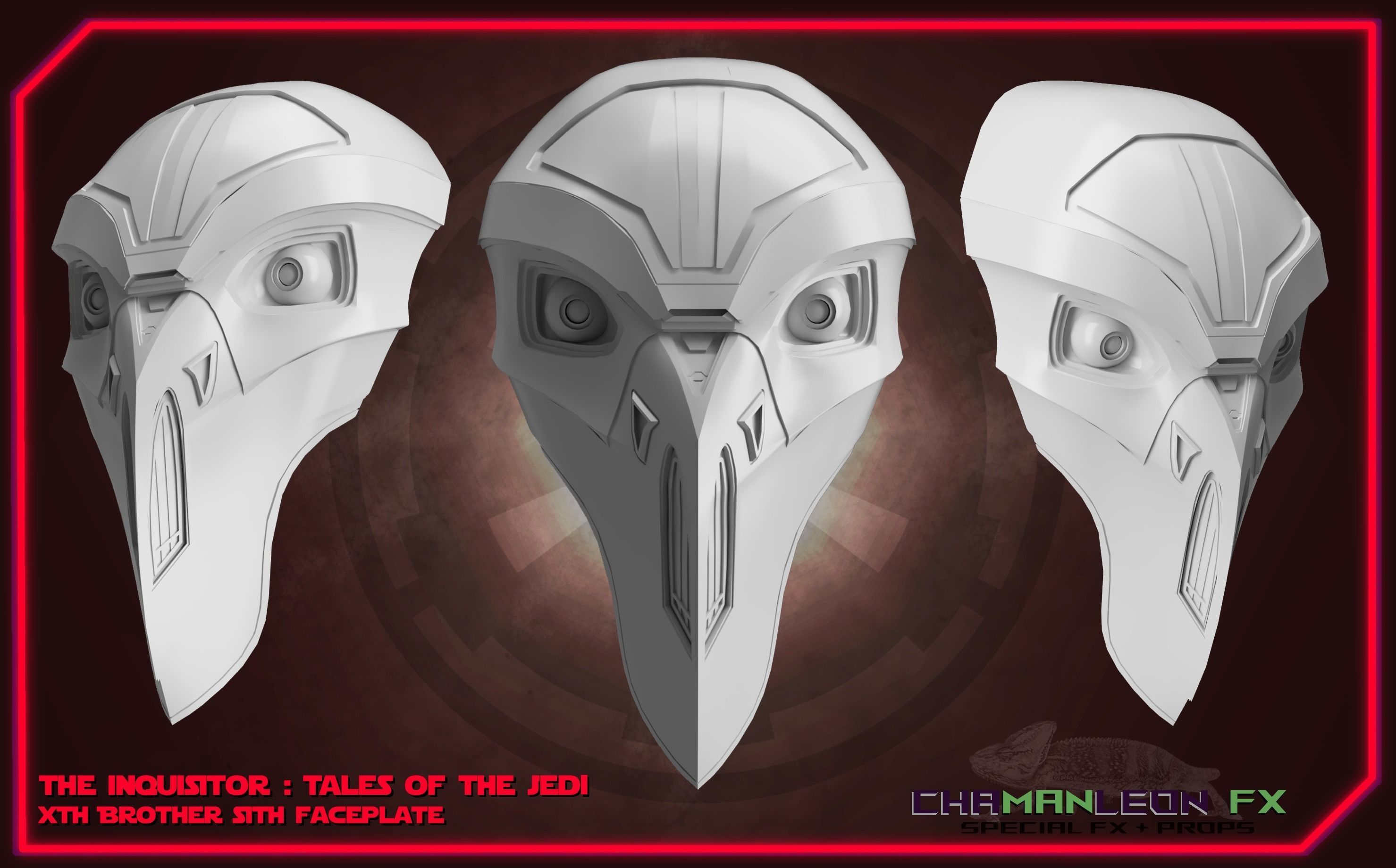 Xth Brother Mask of Inquisitor from Tales of the Jedi 3D print model_12