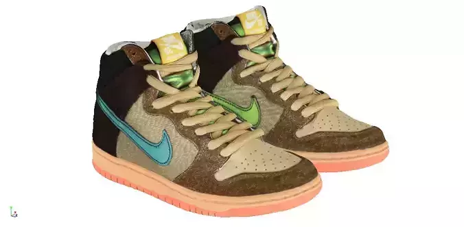 Concepts x Nike SB Dunk High Pro QS Mallard 3D model