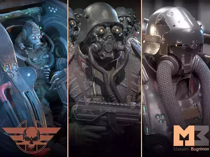 Dystopia Soldiers Pack Low-poly 3D model