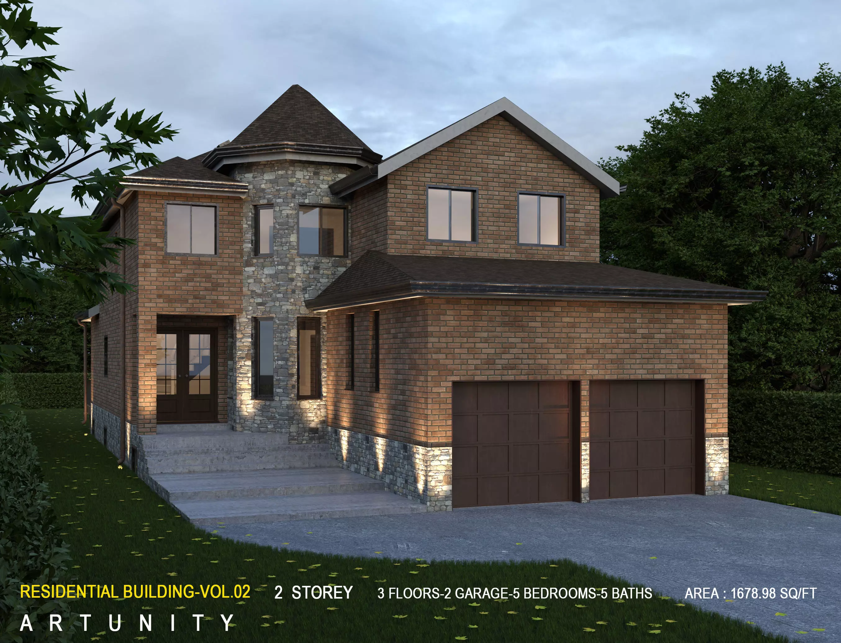 Residential-Building-vol-02-3Dmodel Low-poly 3D model_0