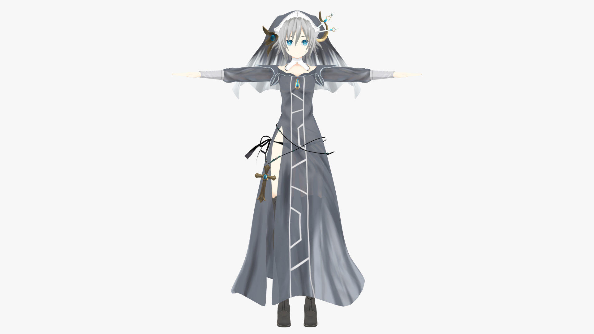 Honjou Nia Date a live Low-poly 3D model_3