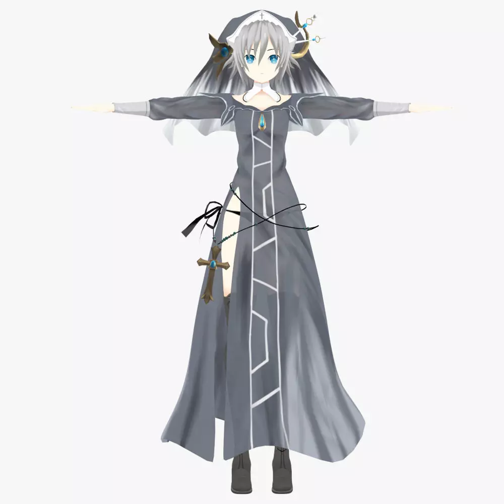 Honjou Nia Date a live Low-poly 3D model_0