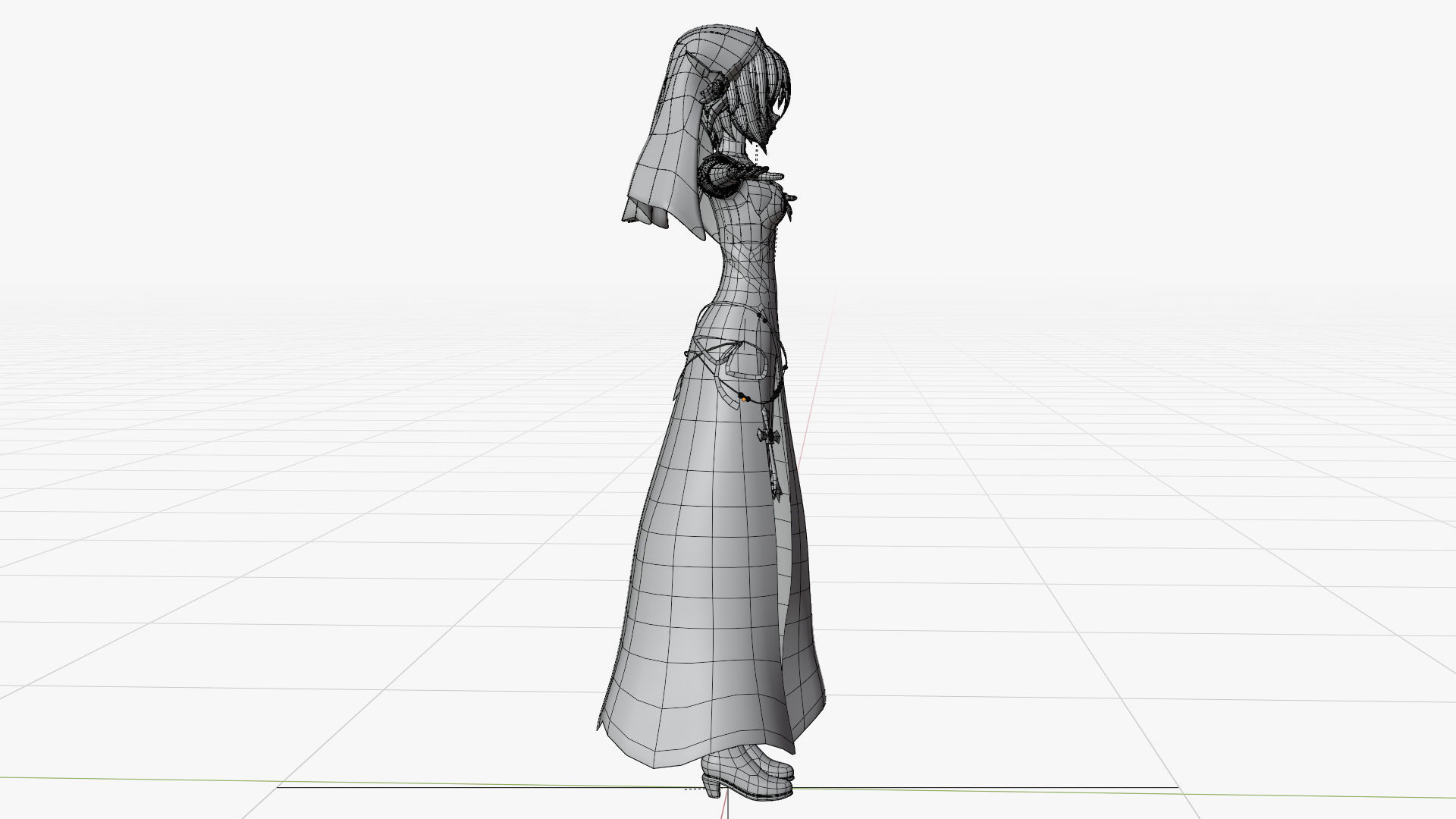 Honjou Nia Date a live Low-poly 3D model_10