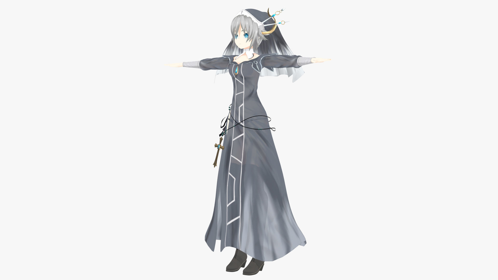 Honjou Nia Date a live Low-poly 3D model_24