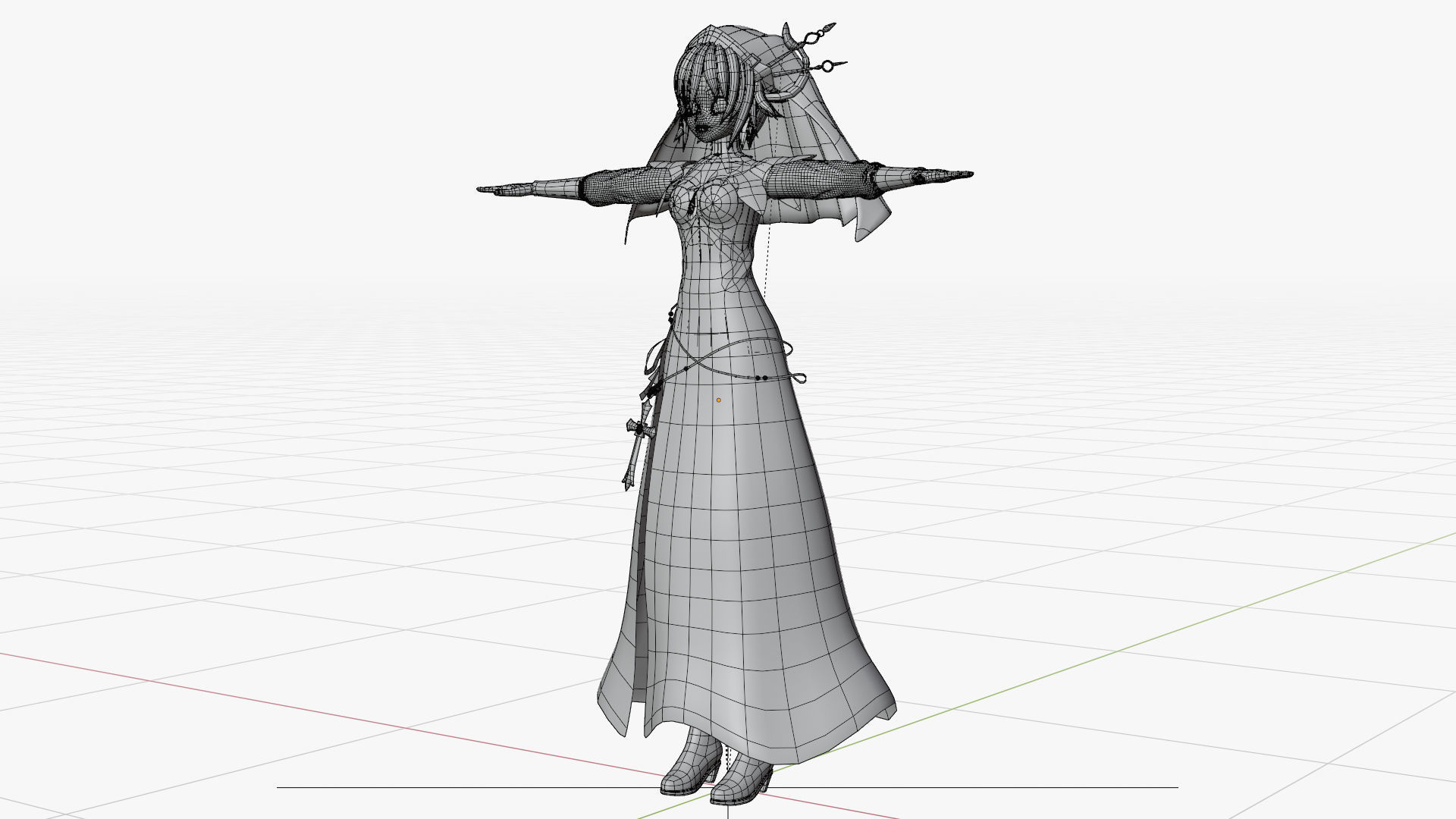 Honjou Nia Date a live Low-poly 3D model_25