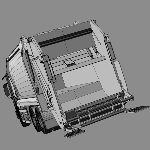 Mercedes Econic Garbage Truck 3D model_6